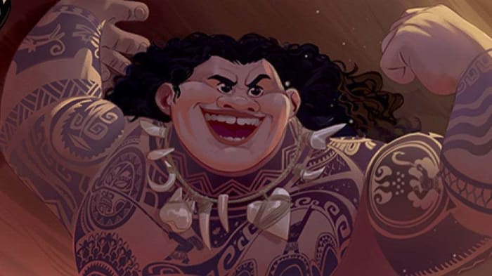 Maui card art from Disney Lorcana